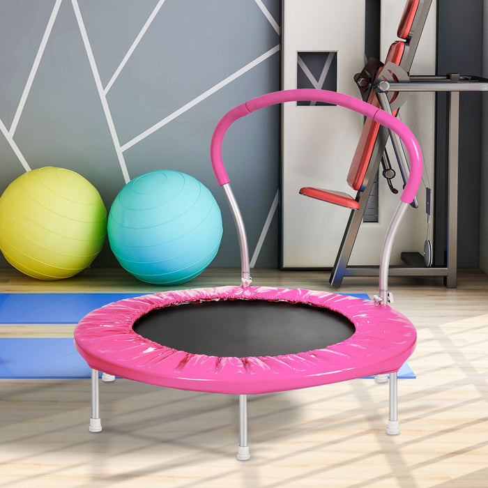 Trampoline With Handle (Pi)-Metal - Pink