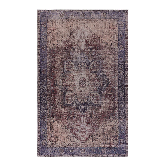 4' x 6' Area Rugs Washable Rug, Low-Pile, Non-Slip, Non-Shedding, Foldable, Kid & Pet Friendly Area Rugs For Living Room, Bedroom, Kitchen, Dining Room Rug, For Gifts - Burgundy