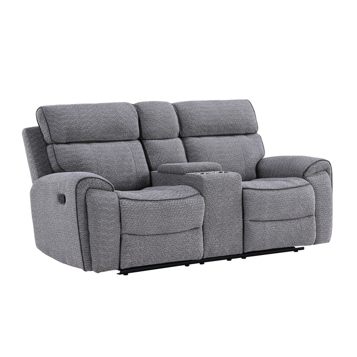 Omni - Console Loveseat With Dual Recliners - Gray