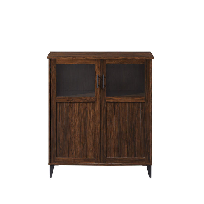 Modern Grooved Door Accent Cabinet