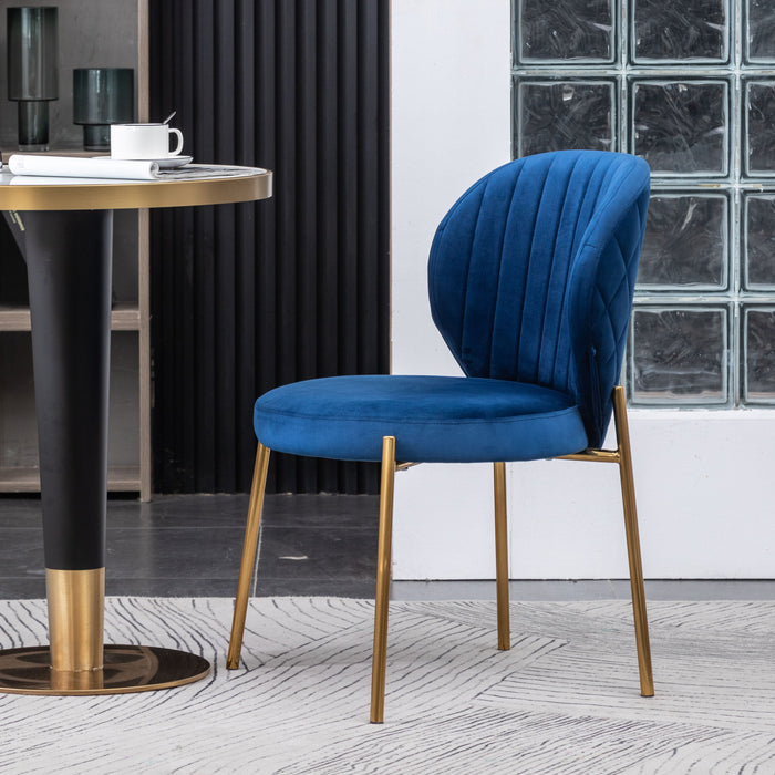 Amoa - Contemporary Velvet Upholstery Dining Chair - Blue