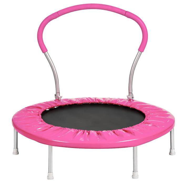 Trampoline With Handle (Pi)-Metal - Pink