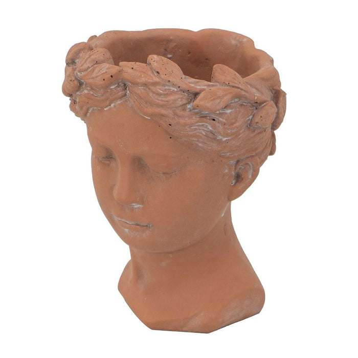 D6X9" Visage Head Bust Planter - Brown