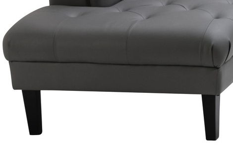 Sarah - Vegan Leather Tufted Chaise With 1 Accent Pillow