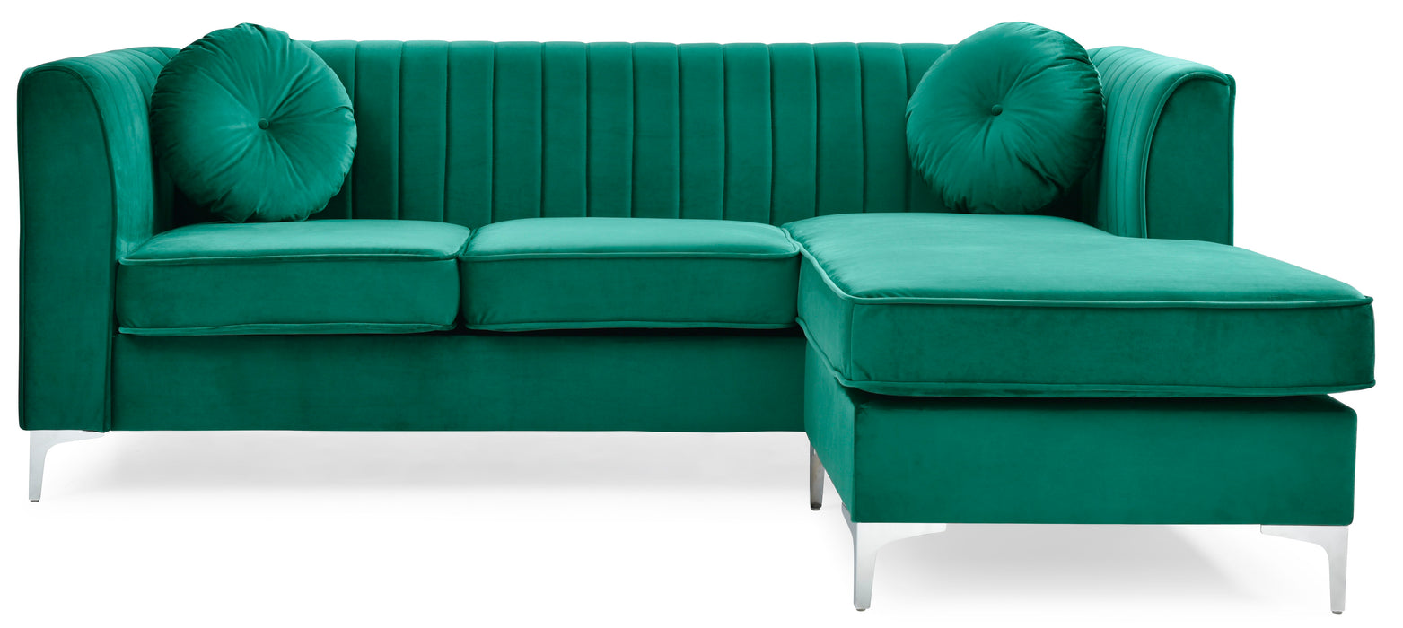 Glory Furniture Delray Sofa Chaise (3 Boxes), Green