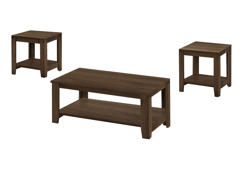 Table Set, Coffee, End, Side, Accent, Living Room, Transitional (Set of 3) - Walnut