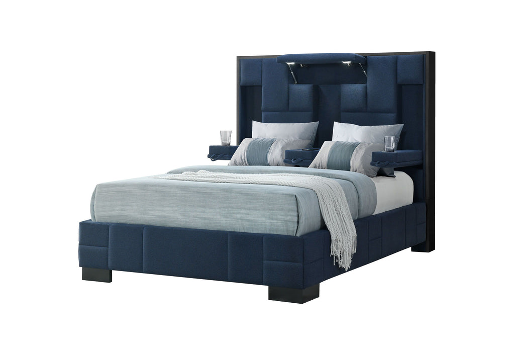 Oscar - Queen Bed - Navy Blue