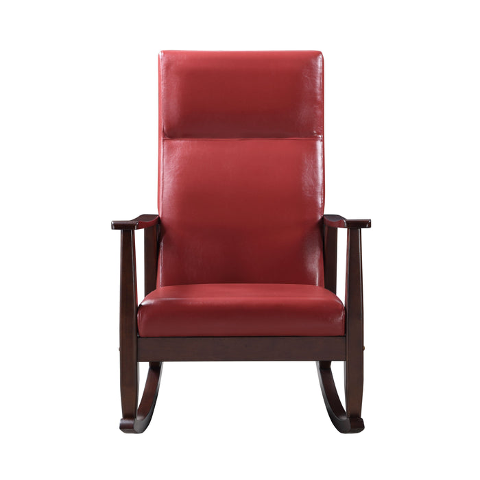 Raina - Rocking Chair - Red / Espresso