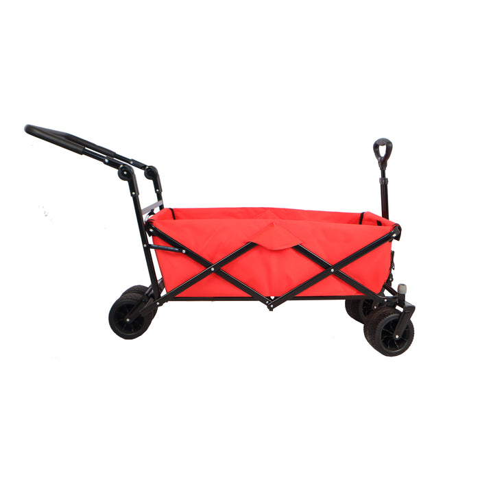 Utility Park Garden Cart Tool Customized Color Folding Camping Trolley Outdoor Picnic Beach Wagon - Red