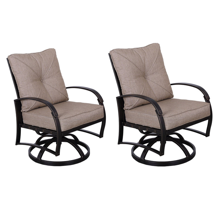 Modern Dining Swivel Chair With Back And Seat Cushion (Set of 2) - Antique Bronze