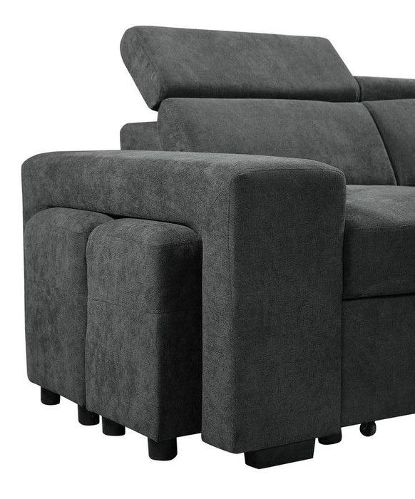 Henrik - Sleeper Sectional Sofa With Storage Ottoman And 2 Stools