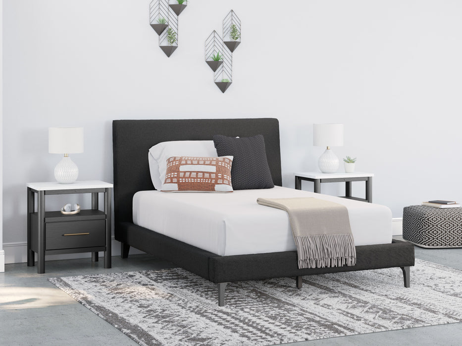 Cadmori - Upholstered Bed With Roll Slats