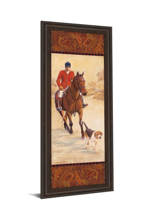 On The Hunt I By Linda Wacaster - Framed Print Wall Art - Dark Brown