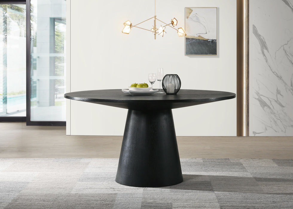 Jasper - 5 Piece Round Dining Room (Set of 5) - Ebony Black