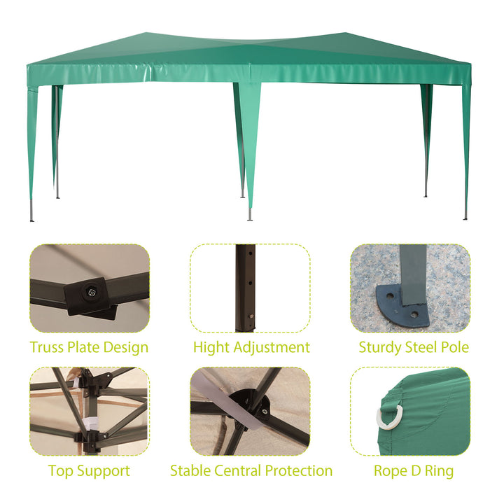 10' X20' Pop Upholstered Canopy Outdoor Portable Party Folding Tent With 6 Removable Sidewalls & Carry Bag & 6 Pieces Weight Bag Green