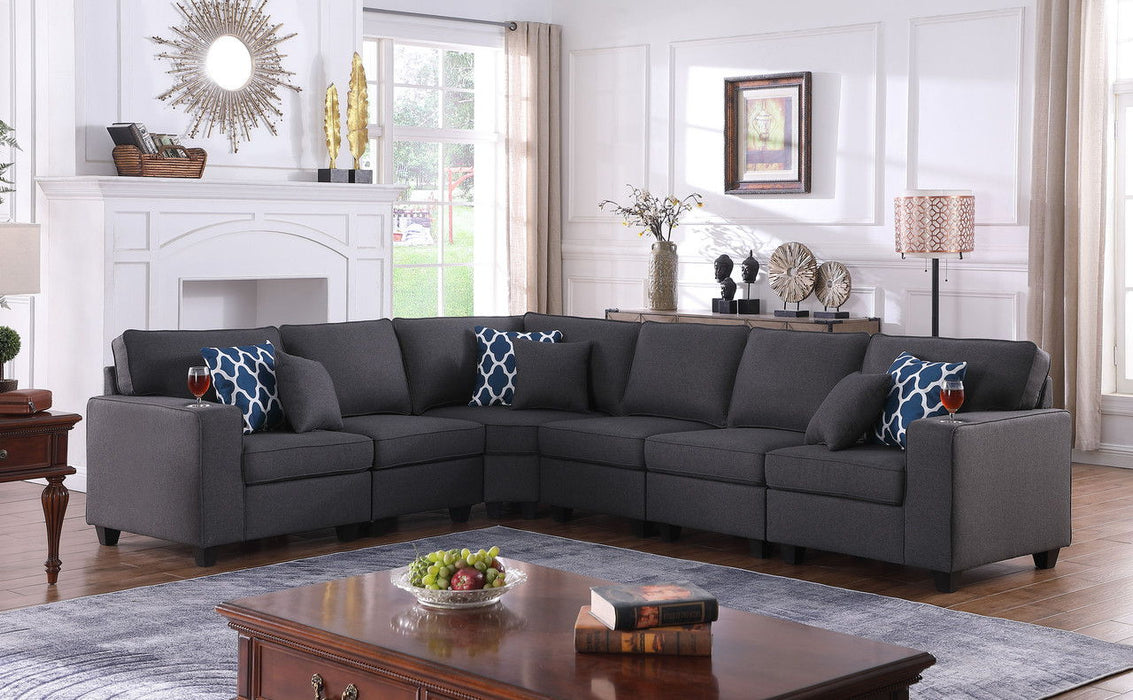 Cooper - 6 Piece Reversible Sectional Sofa With Cupholder