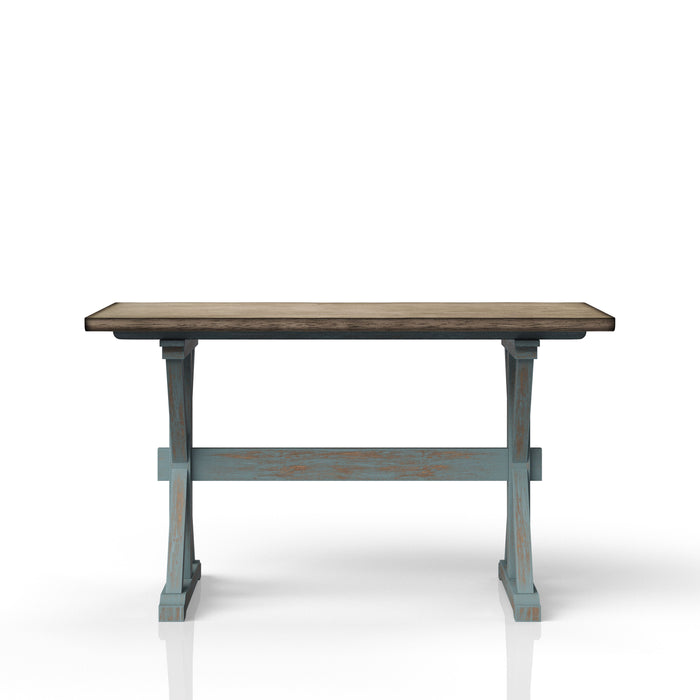 X Based Counter Height Casual Dining Table - Aqua Blue