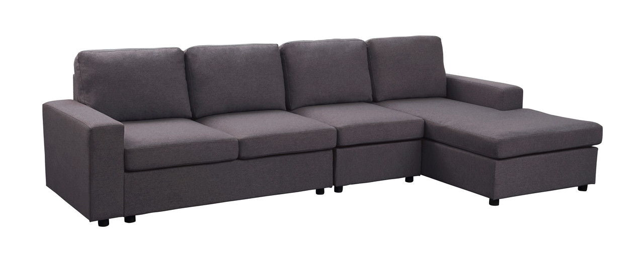 Dunlin - Sofa With Reversible Chaise - Dark Gray