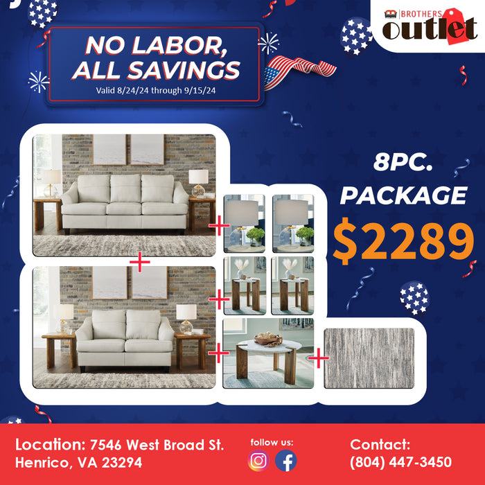 8 PC Living Room Bundle Package