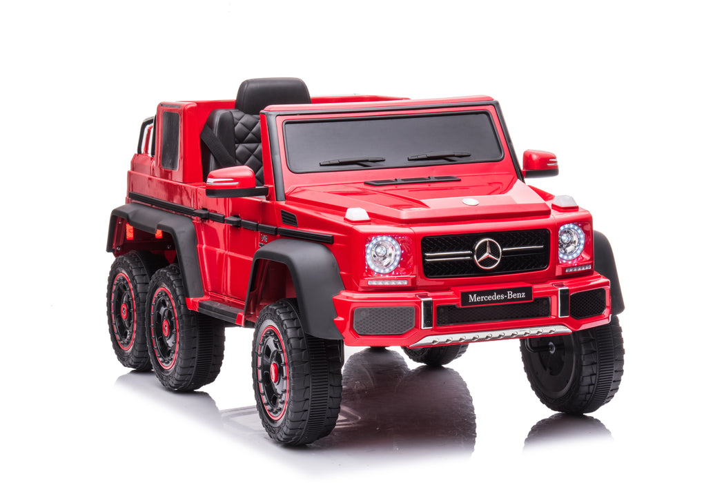 Kids Ride On Cars, Licensed Mercedes-Benz Electric Car For Kids With 6 Wheel Shock Absorber, 24V7Ah Super Battery Powered Toy With Remote And Leather Seat, 3 Speeds, Music, Horn, LED Lights