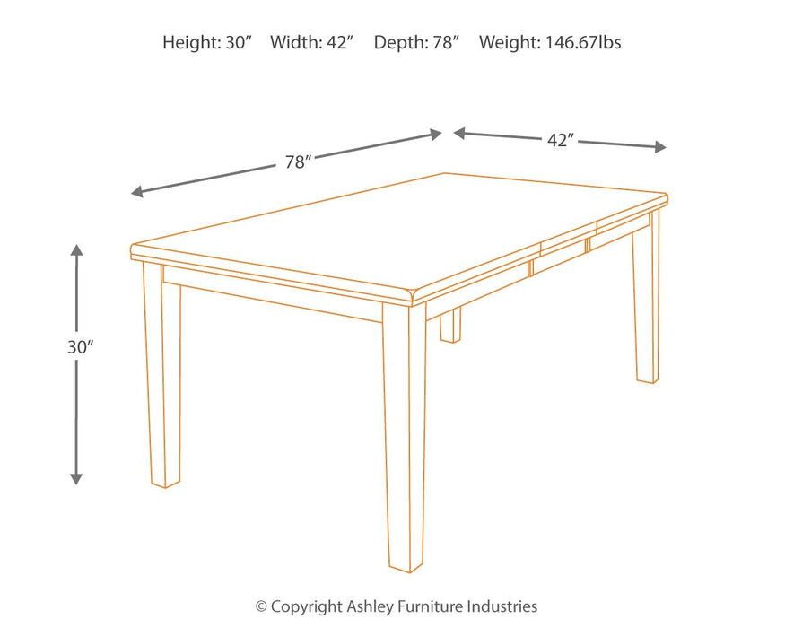 Ralene - Marrón medio - Rect Drm Butterfly Ext Table