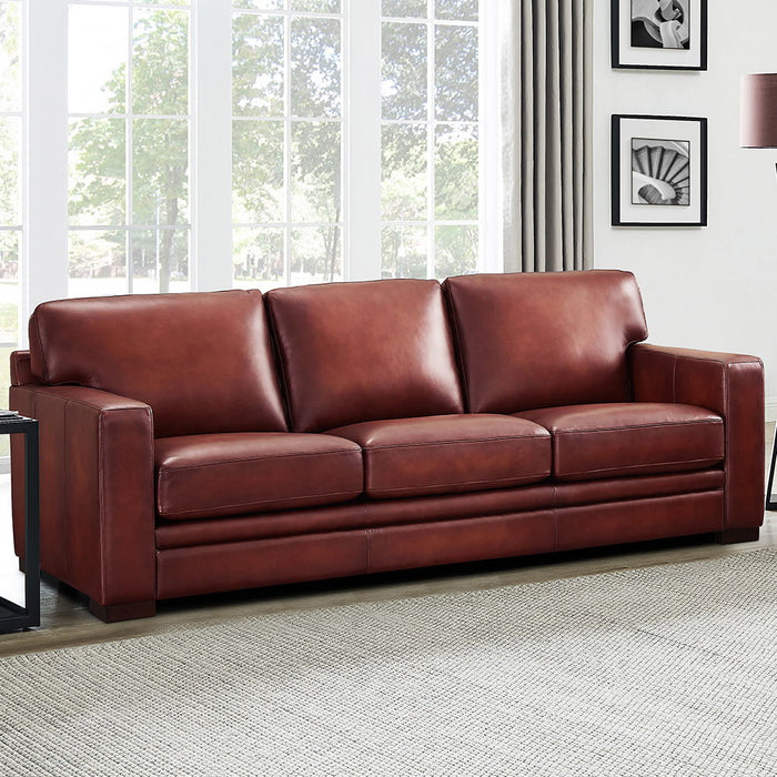 Dillon - Waxy Pull Up Leather Sofa - Mocha