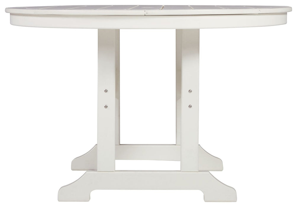 Crescent Luxe - Blanco - Mesa de comedor redonda con opción Umb