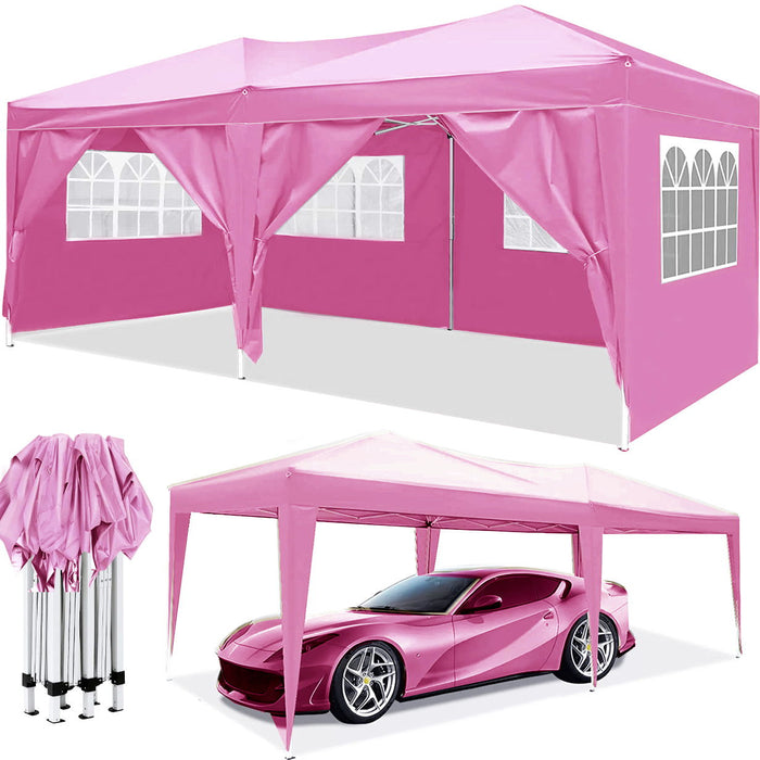 Pop Up Canopy Outdoor Portable Party Folding Tent With 6 Removable Sidewalls / Carry Bag / 4 Pieces Weight Bag