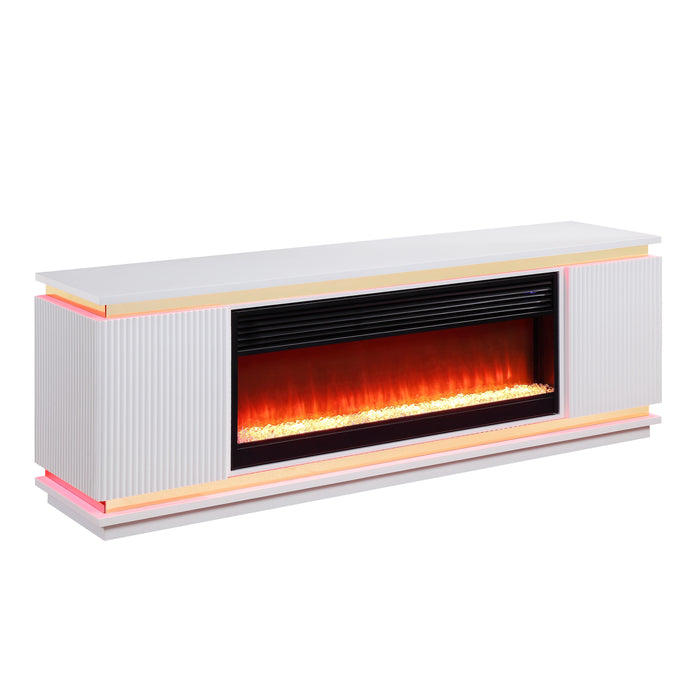 Tristan - TV Stand With Fireplace And Speaker - White