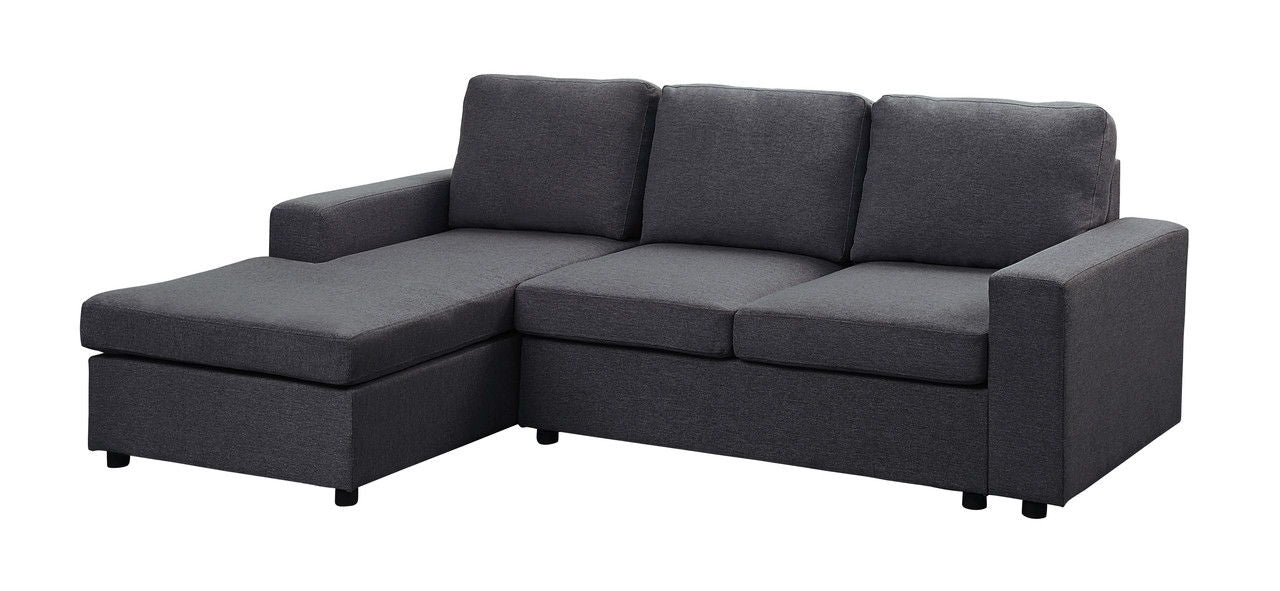 Aurelle - Sofa With Reversible Chaise - Dark Gray Linen