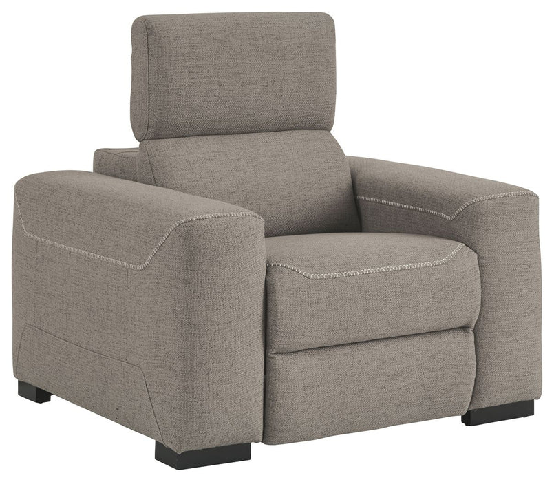 Mabton - Gris - Pwr Recliner/Reposacabezas ajustable