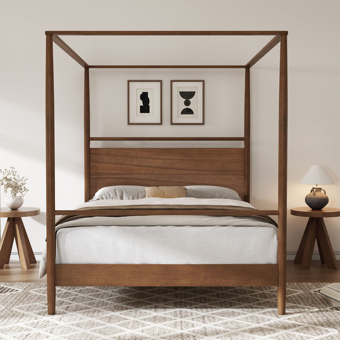 Canopy Bed Frame 4 Posters Bed No Box Spring Needed