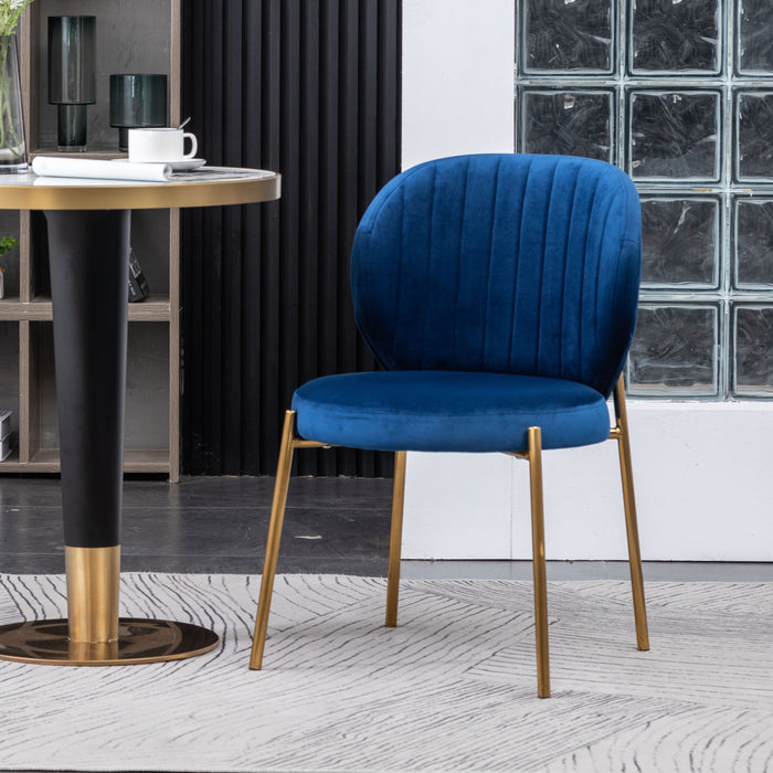 Amoa - Contemporary Velvet Upholstery Dining Chair - Blue