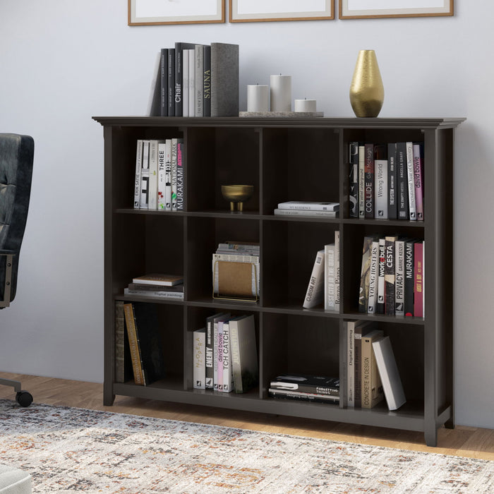 Amherst - 12 Cube Storage Bookcase - Hickory Brown