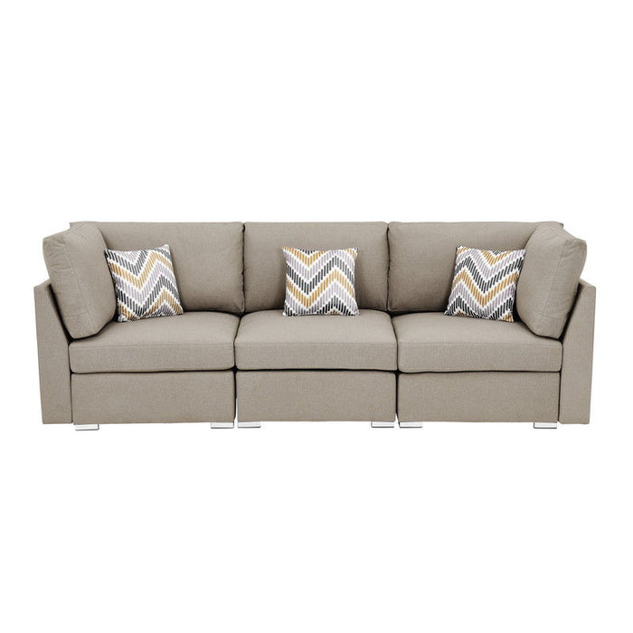 Amira - Fabric Sofa Couch With Pillows