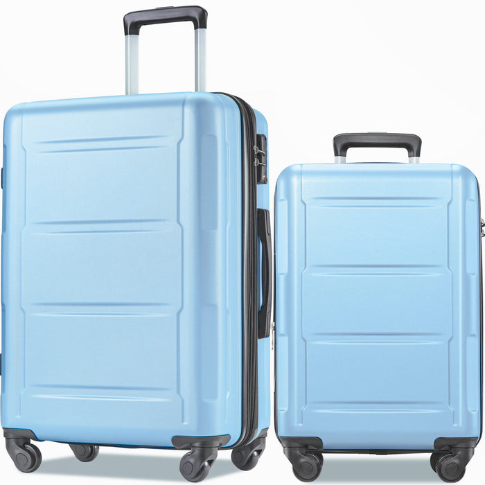 Expanable Spinner Wheel 2 Piece Luggage Set ABS Lightweight Suitcase With Tsa Lock 20" / 28"