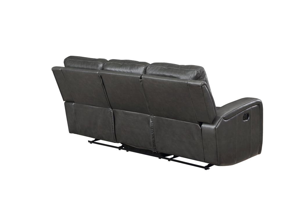 Linton - Sofá de couro com poltrona reclinável dupla