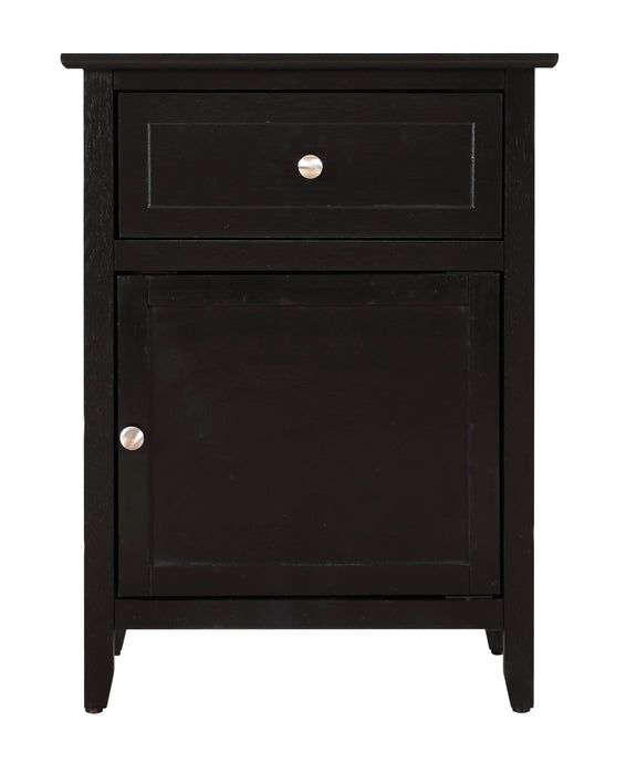 Glory Furniture Izzy 1 Drawer / 1 Door Nightstand, Black