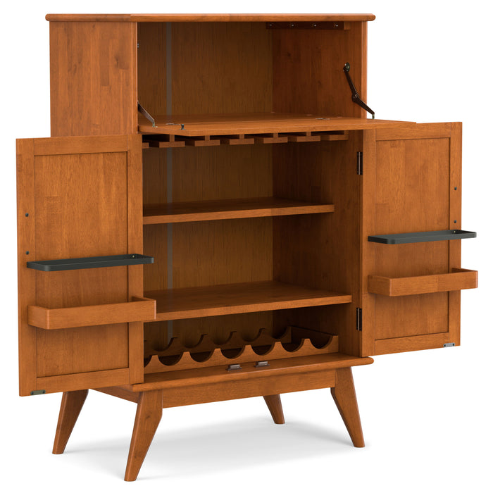 Draper - Mid Century Bar Cabinet - Teak Brown