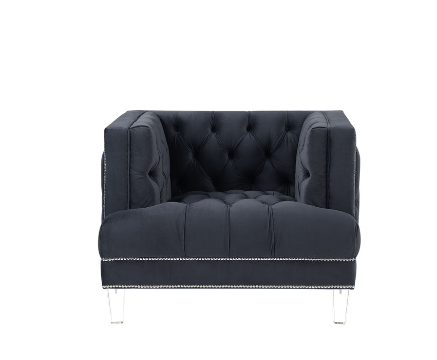 Ansario - Velvet Chair - Blue