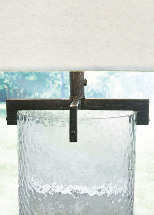 Fentonley - Transparente / Preto Antigo - Candeeiro de mesa de vidro