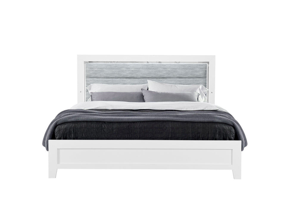 Luccia - Full Bed With LED - White