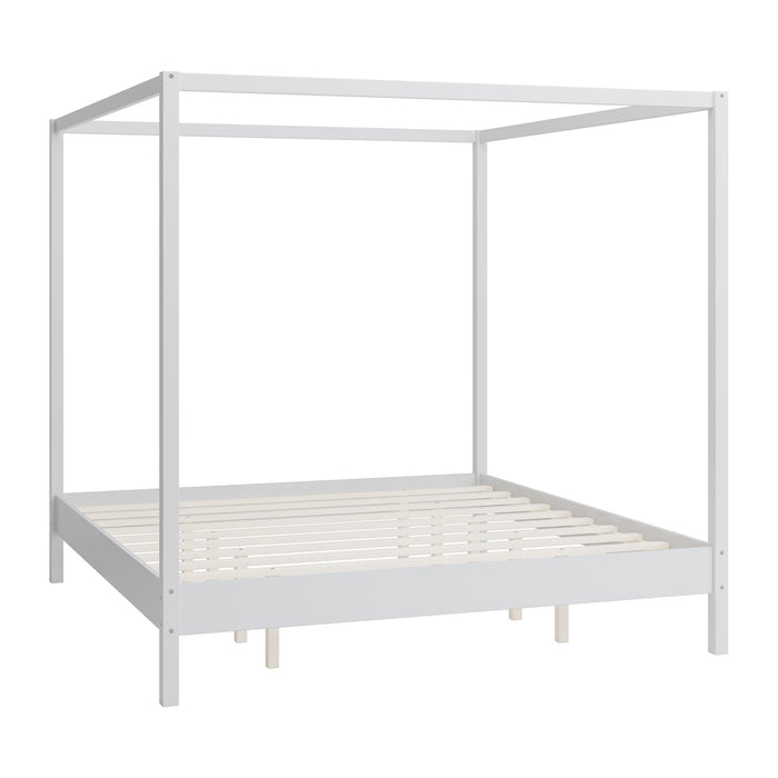 Canopy Bed Frame 4 Poster Platform Bed With Slats Support, No Box Spring Needed