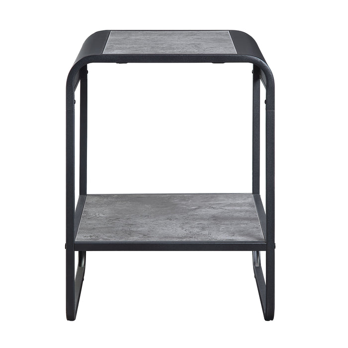 Raziela - End Table - Concrete Gray / Black