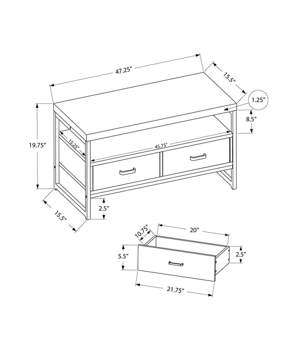 TV Stand, Console, Media Entertainment Center, Storage Drawers, Living Room, Bedroom, Contemporary, Modern - Taupe