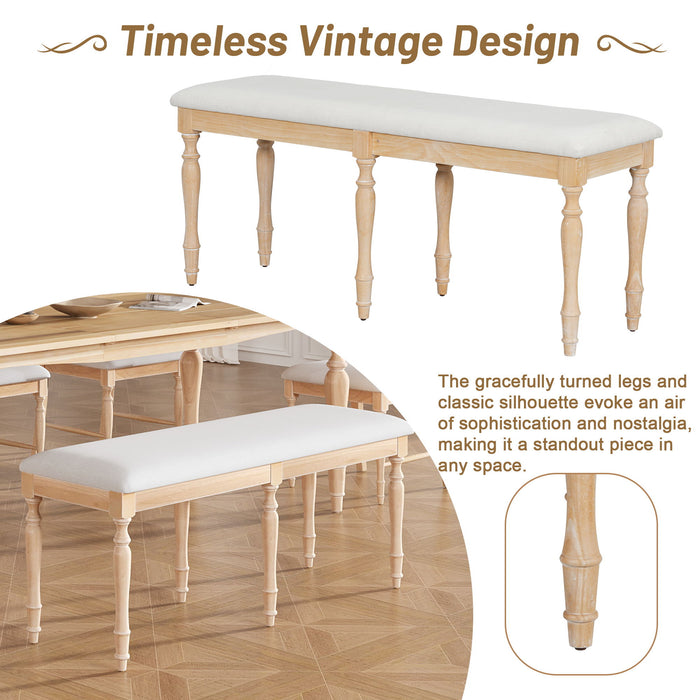 Topmax - Vintage Traditional Extendable Dining Table Set With Removable Leaf