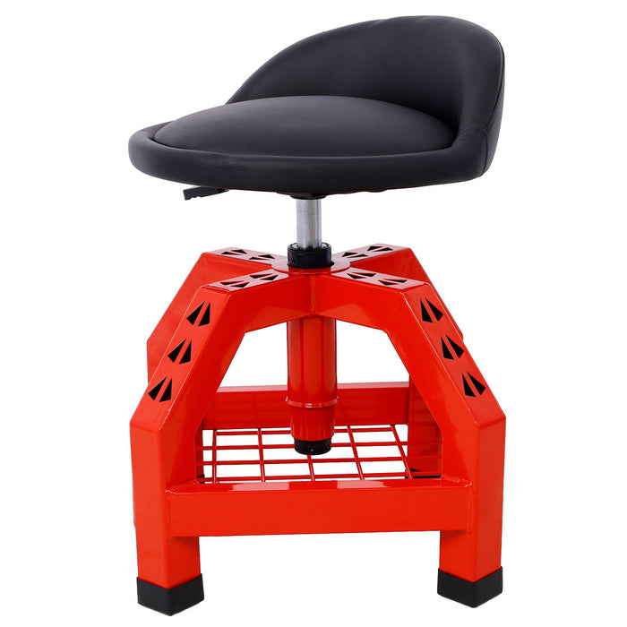 Pneumatic 360 Degree Swivel Stool, Mechanics Rolling Creeper Seat, Heavy Duty Rolling Mechanics Stool, Shop Stool With Casters