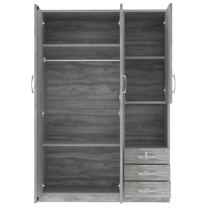 2 Doors Wardrobe Storage For Bedroom With Shelves And 3 Drawers