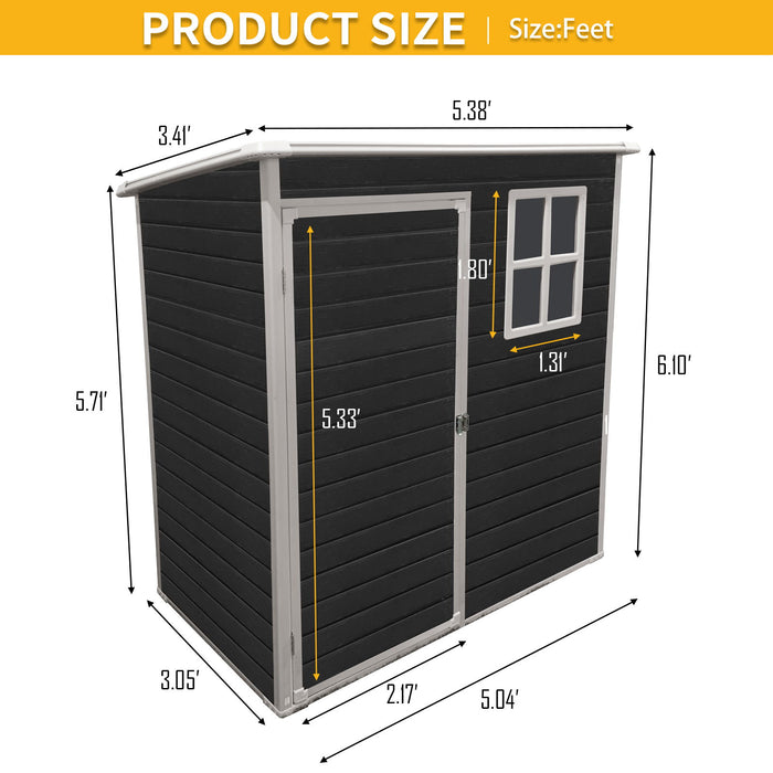 Outdoor Storage Shed Kit Perfect To Store Patio Furniture - Black