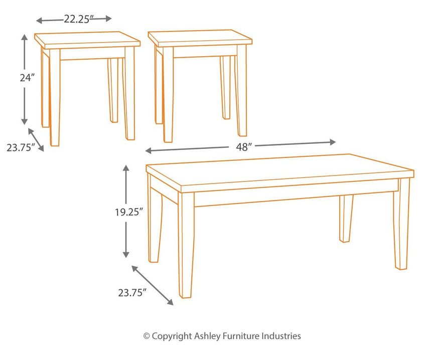 Maysville - Preto - Conjunto de Mesa Ocasional (Conjunto de 3)